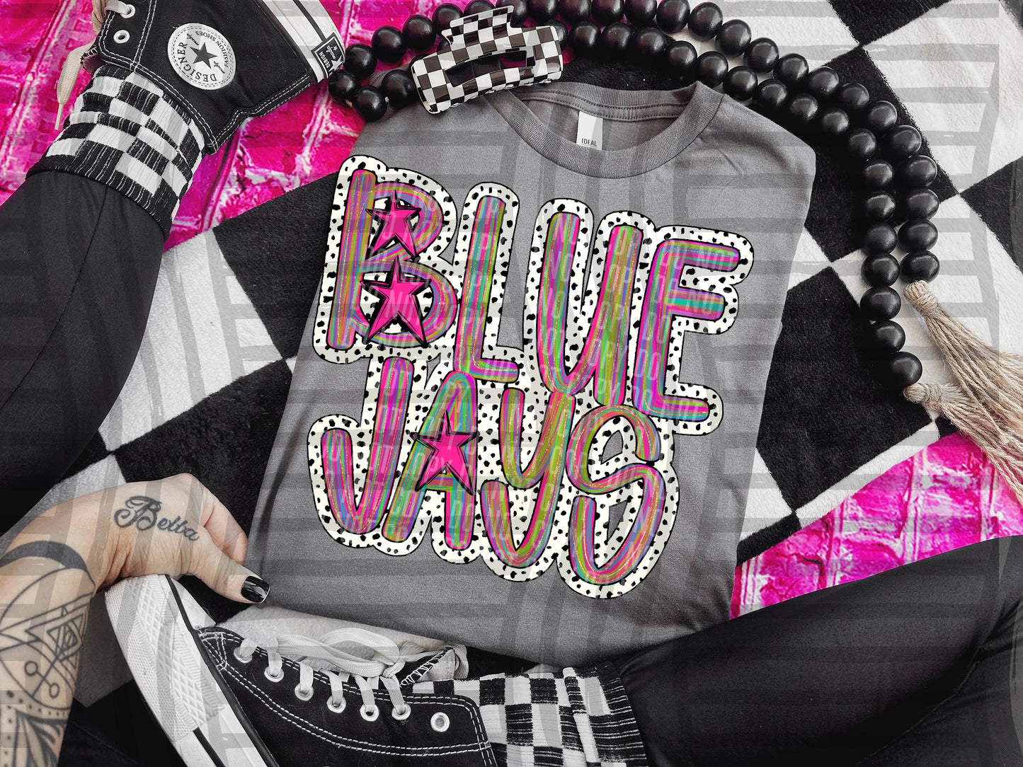 Pink Brushstrokes Dots - Dropdown + CUSTOM- Digital Download 300DPI PNG FILE