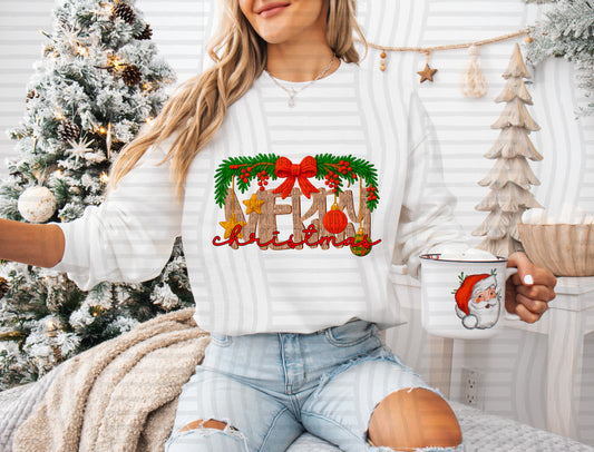 FAUX YARN MERRY CHRISTMAS - 300DPI PNG FILE