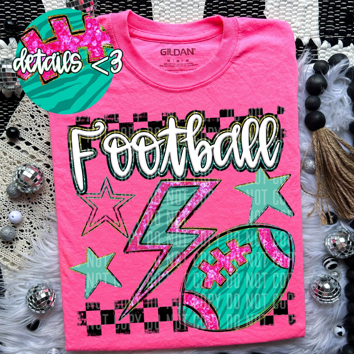 Football Rainbow Bolt - Dropdown Digital Download 300DPI PNG FILE