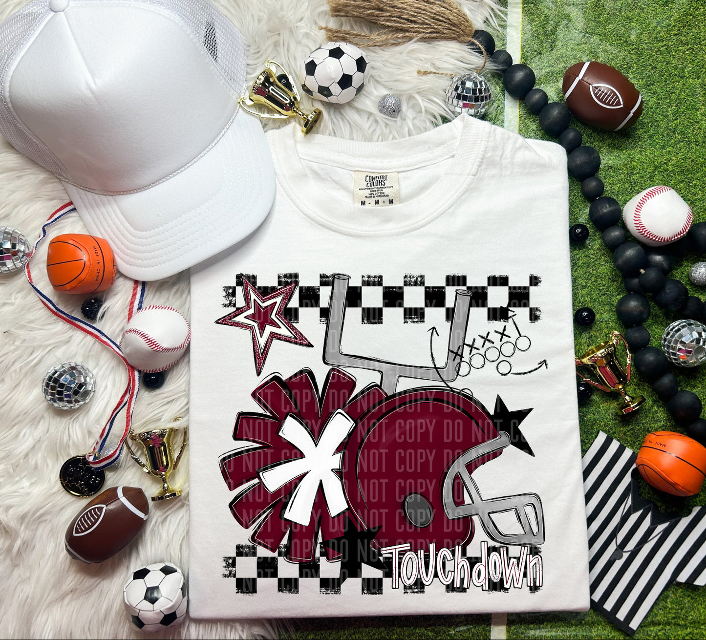 Custom Football Helmet + Pom Mascots - Digital Download 300DPI PNG FILE