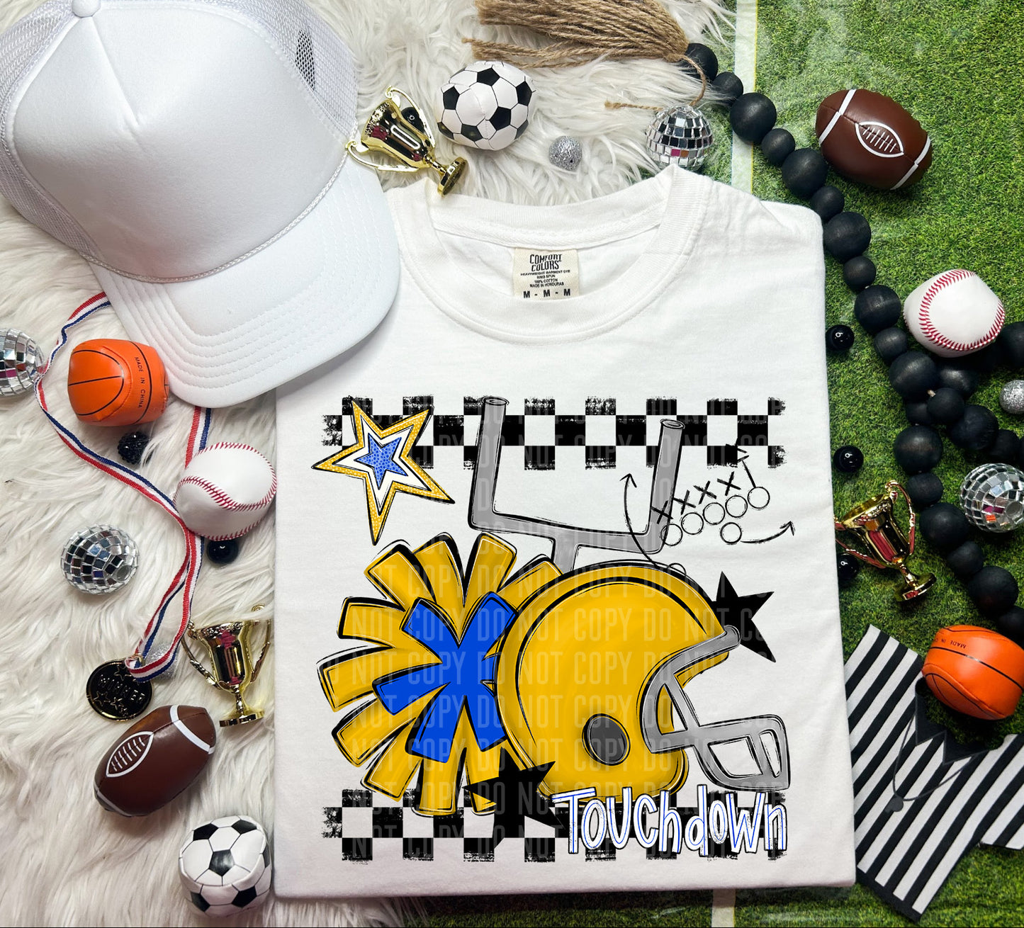 Custom Football Helmet + Pom Mascots - Digital Download 300DPI PNG FILE