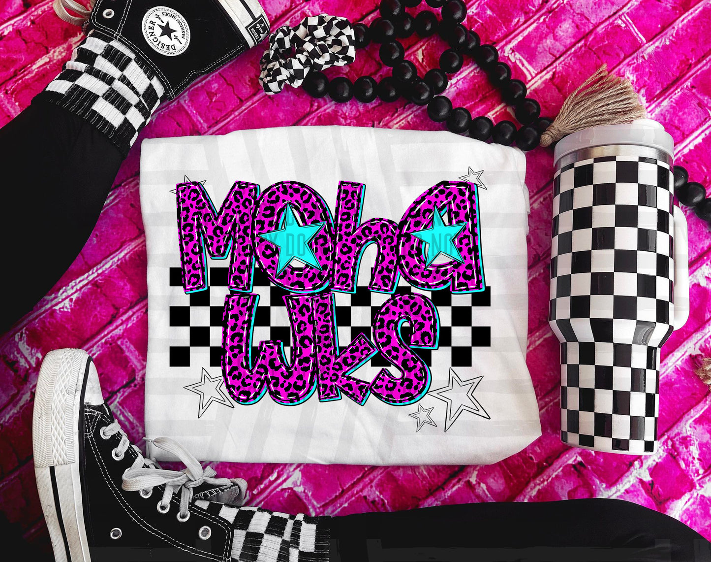 Pink checks - Dropdown + CUSTOM - Digital Download 300DPI PNG FILE