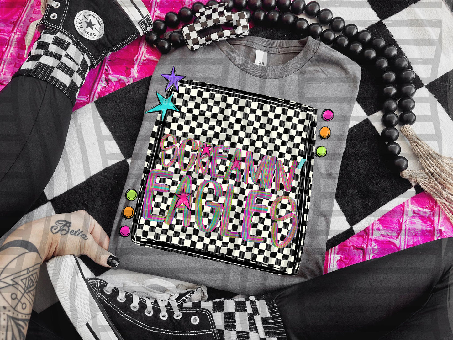Pink Brushstrokes Preppy - Dropdown + CUSTOM- Digital Download 300DPI PNG FILE