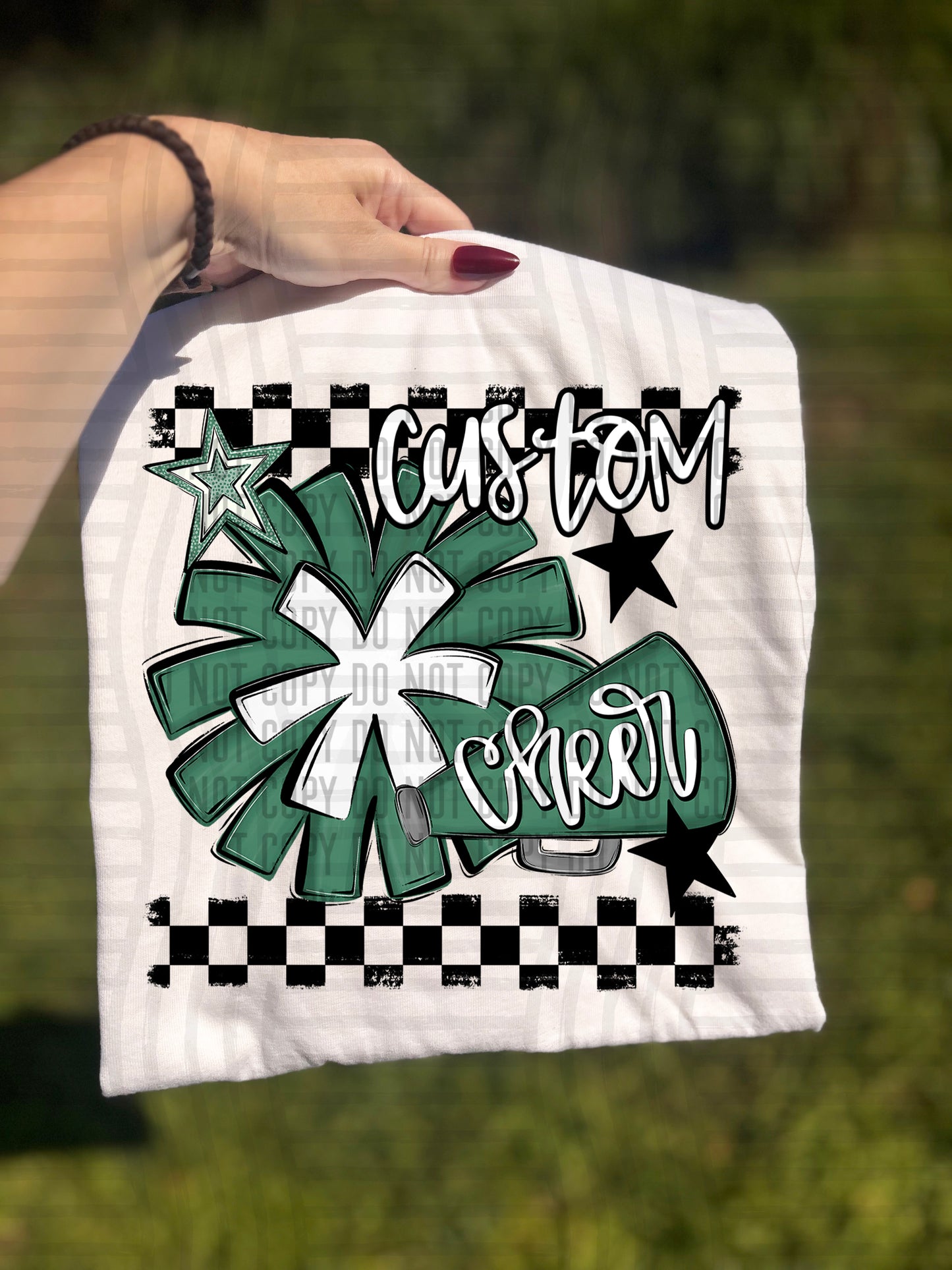 CUSTOM - Cheer - pom/megaphone Collage - Color Dropdown Digital Download 300DPI PNG FILE