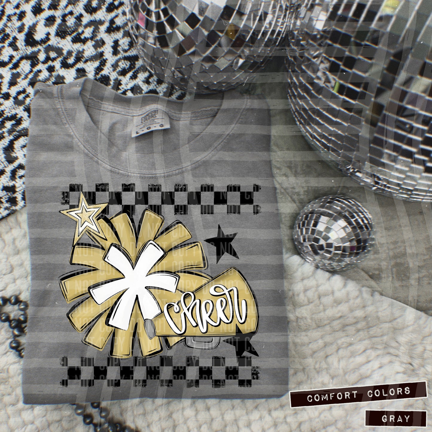 Cheer - pom/megaphone Collage - Can add names - not for digital resale- Color Dropdown Digital Download 300DPI PNG FILE