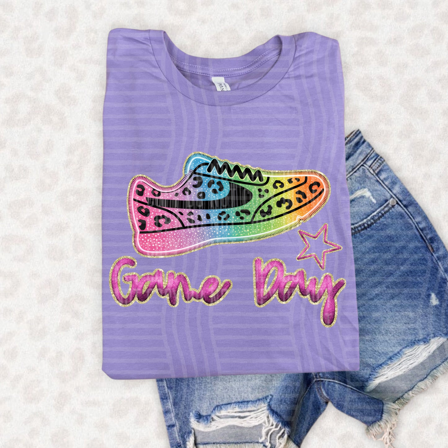 Rainbow FAUX EMBROIDERY GAMEDAY - PICK YOUR SPORT - Digital download 300DPI PNG FILE