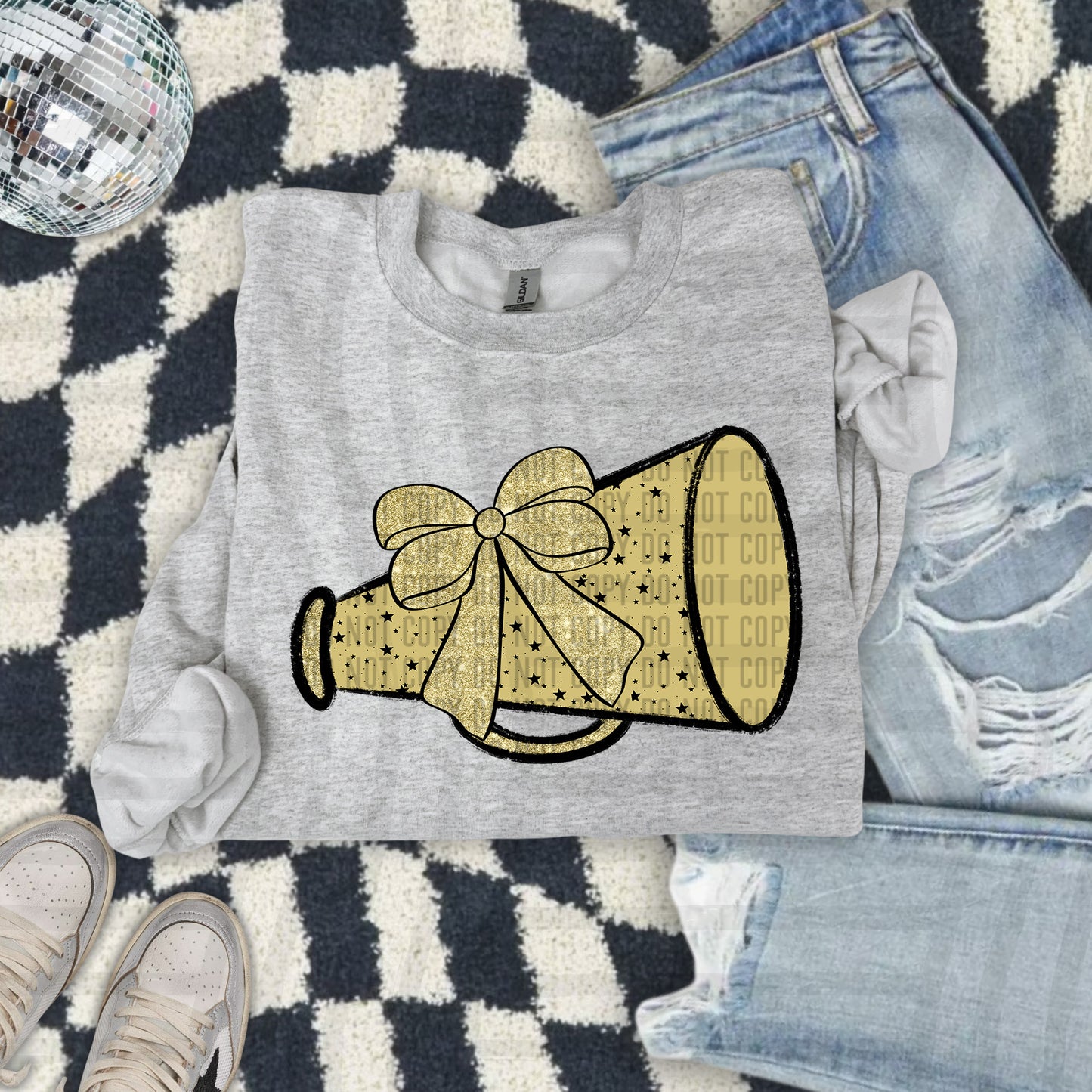 Megaphone w/gold accents - Choose your color - Digital Download 300DPI PNG FILE