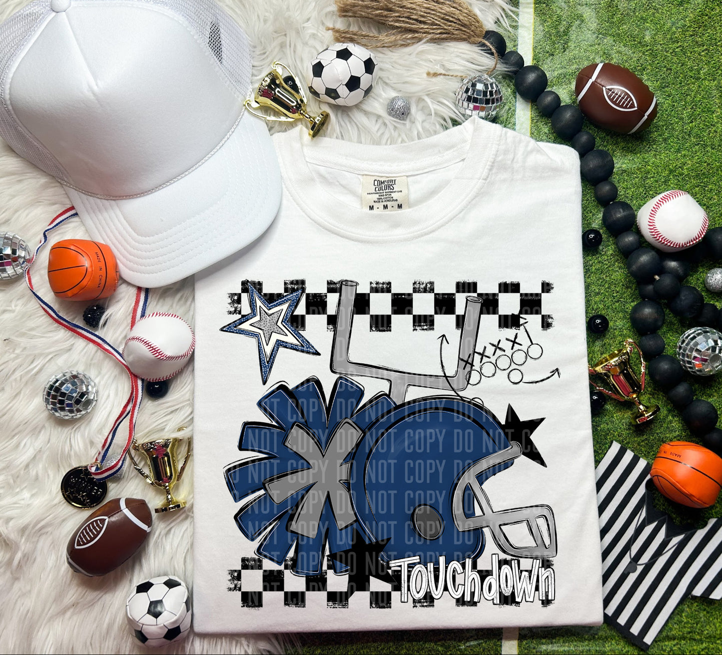 Custom Football Helmet + Pom Mascots - Digital Download 300DPI PNG FILE