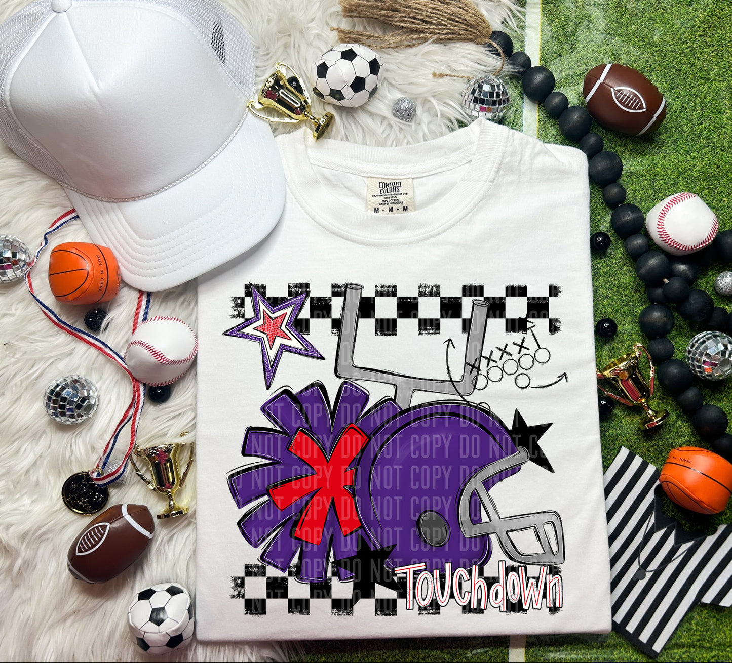 Custom Football Helmet + Pom Mascots - Digital Download 300DPI PNG FILE