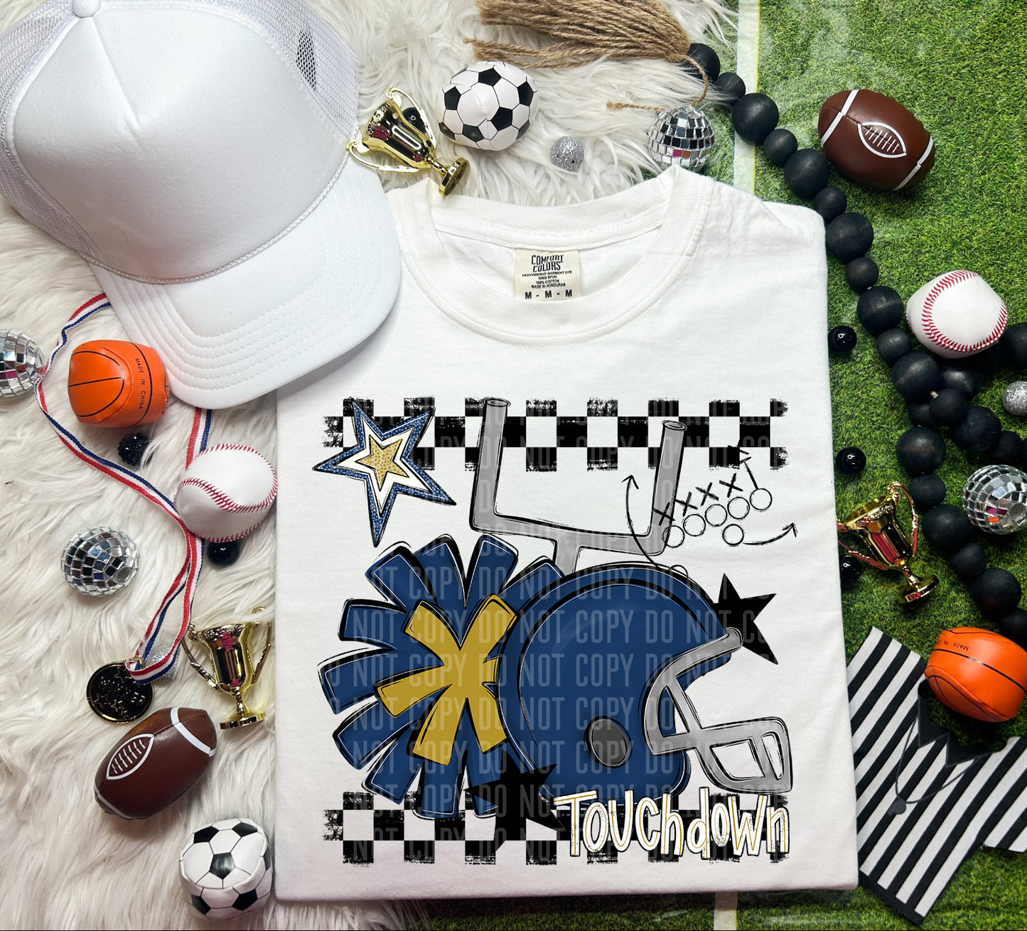 Custom Football Helmet + Pom Mascots - Digital Download 300DPI PNG FILE