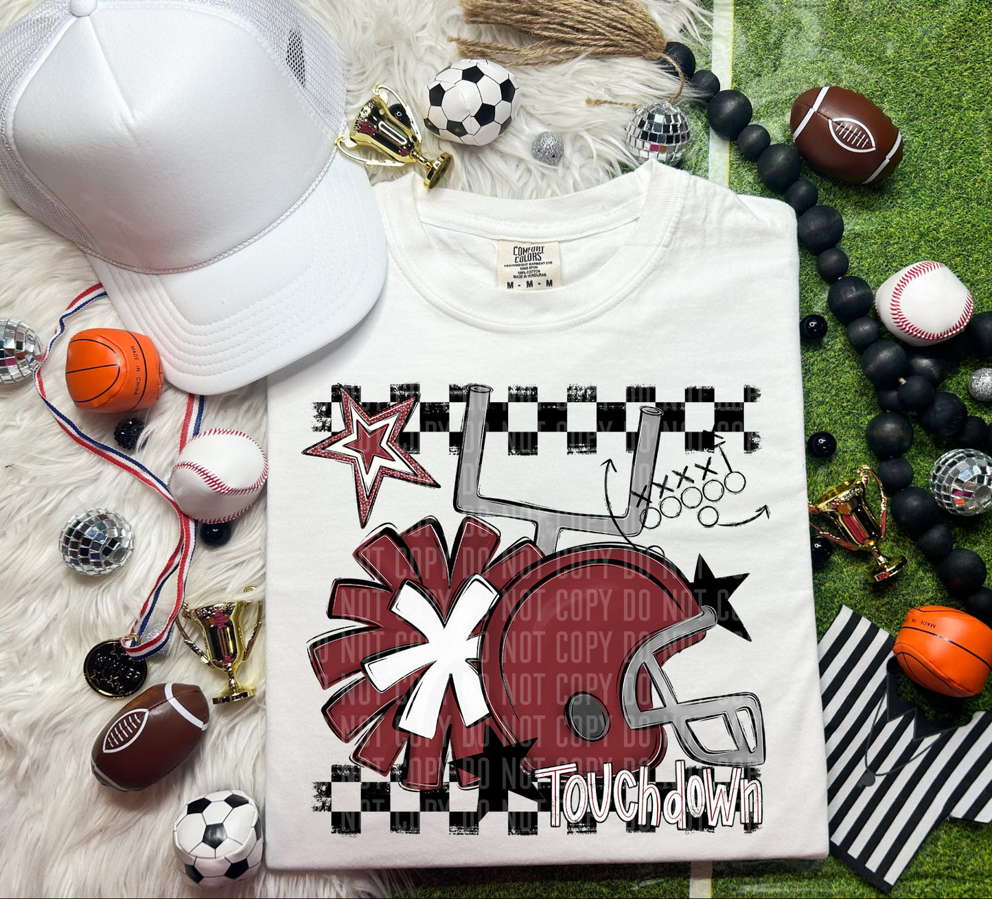 Custom Football Helmet + Pom Mascots - Digital Download 300DPI PNG FILE