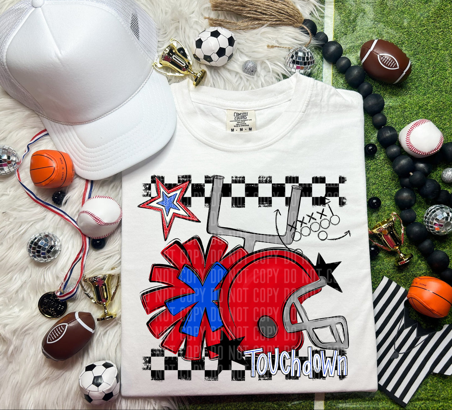 Custom Football Helmet + Pom Mascots - Digital Download 300DPI PNG FILE
