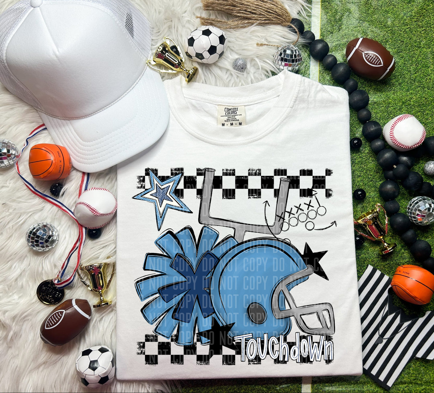 Custom Football Helmet + Pom Mascots - Digital Download 300DPI PNG FILE
