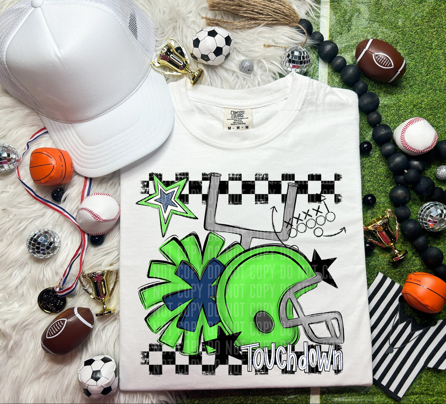 Custom Football Helmet + Pom Mascots - Digital Download 300DPI PNG FILE