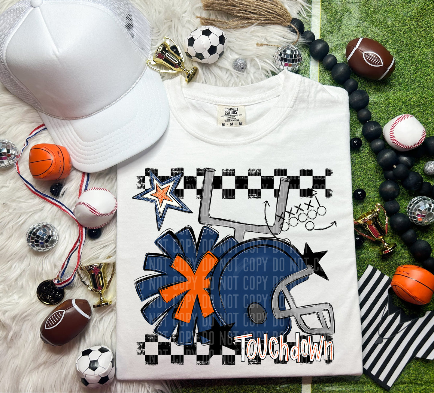Custom Football Helmet + Pom Mascots - Digital Download 300DPI PNG FILE