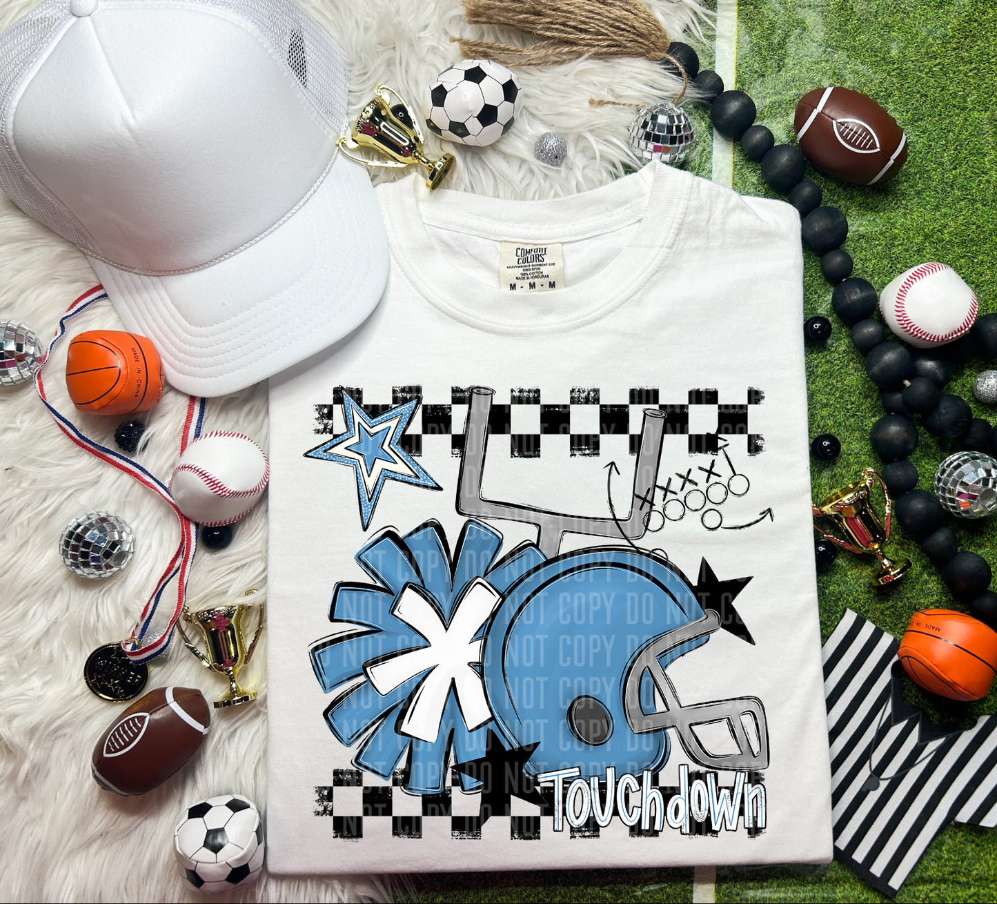 Custom Football Helmet + Pom Mascots - Digital Download 300DPI PNG FILE