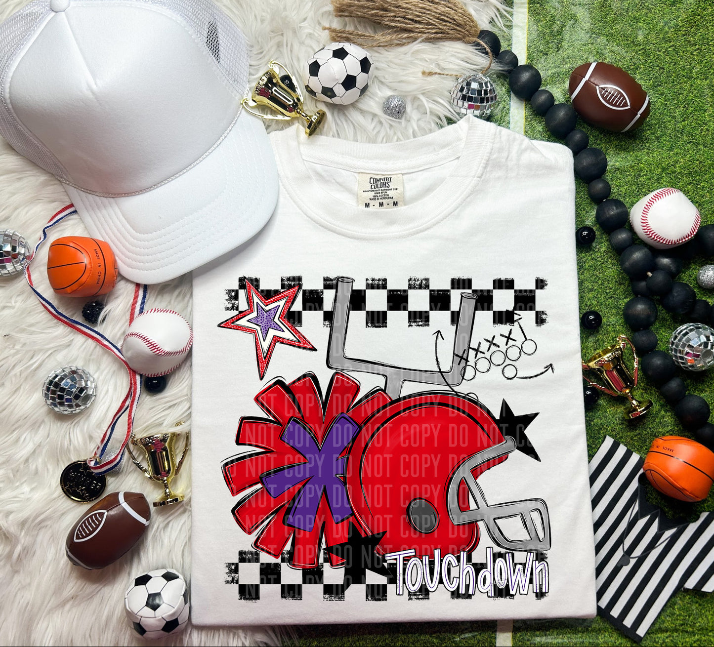 Custom Football Helmet + Pom Mascots - Digital Download 300DPI PNG FILE