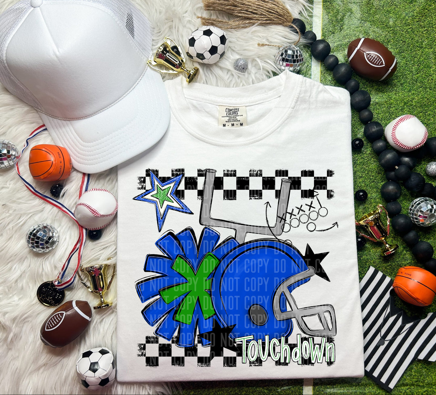 Custom Football Helmet + Pom Mascots - Digital Download 300DPI PNG FILE