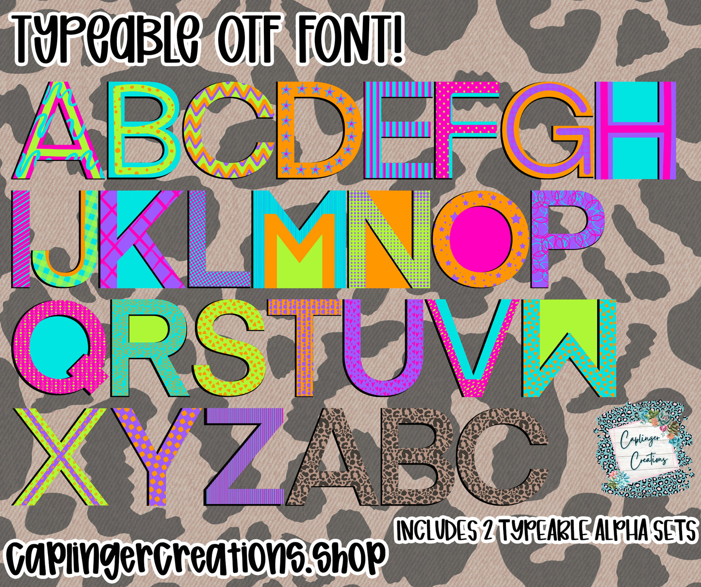 PREPPY DODDLE - TYPEABLE OTF FONT + PNGS - Digital download