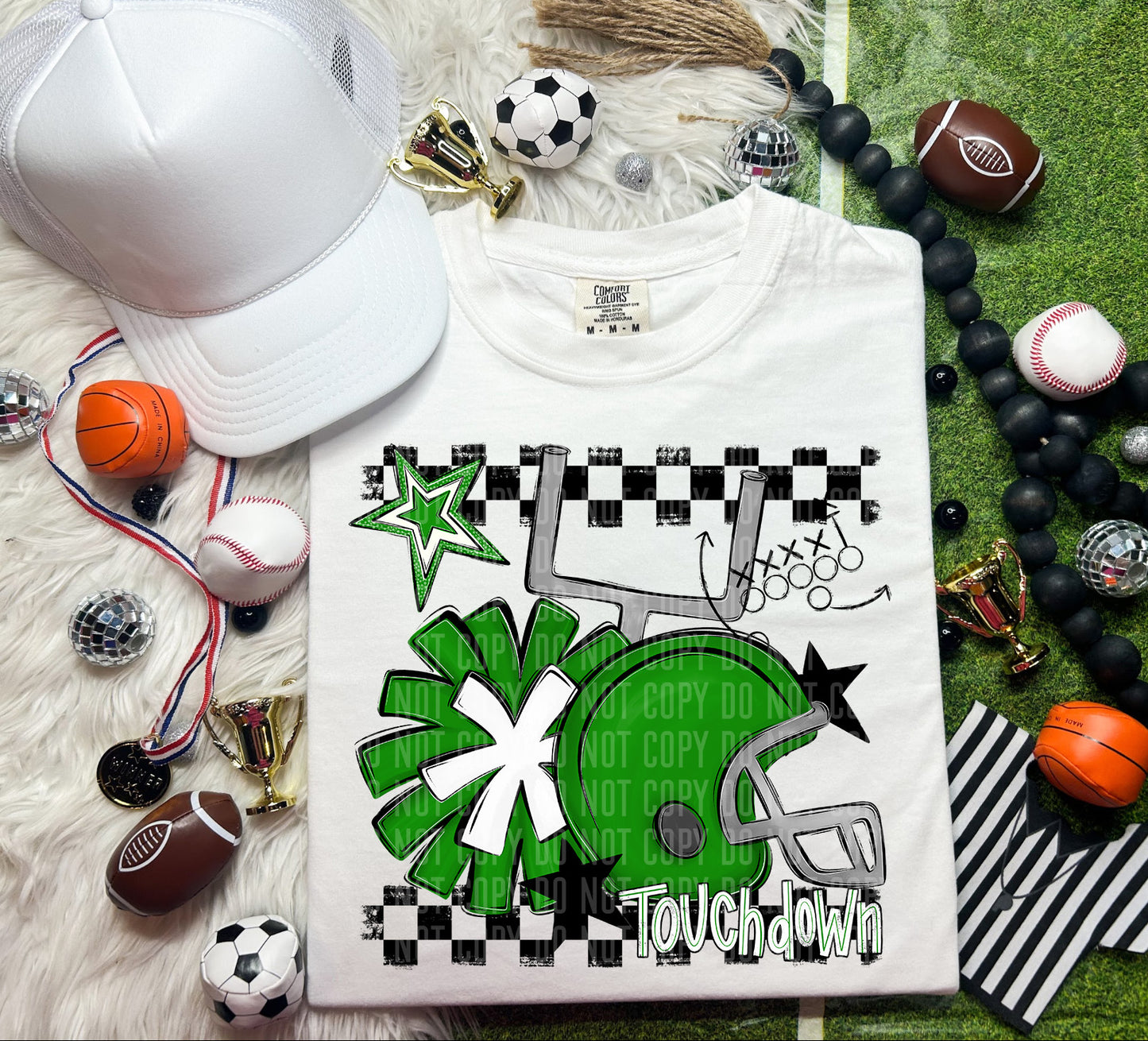 Custom Football Helmet + Pom Mascots - Digital Download 300DPI PNG FILE