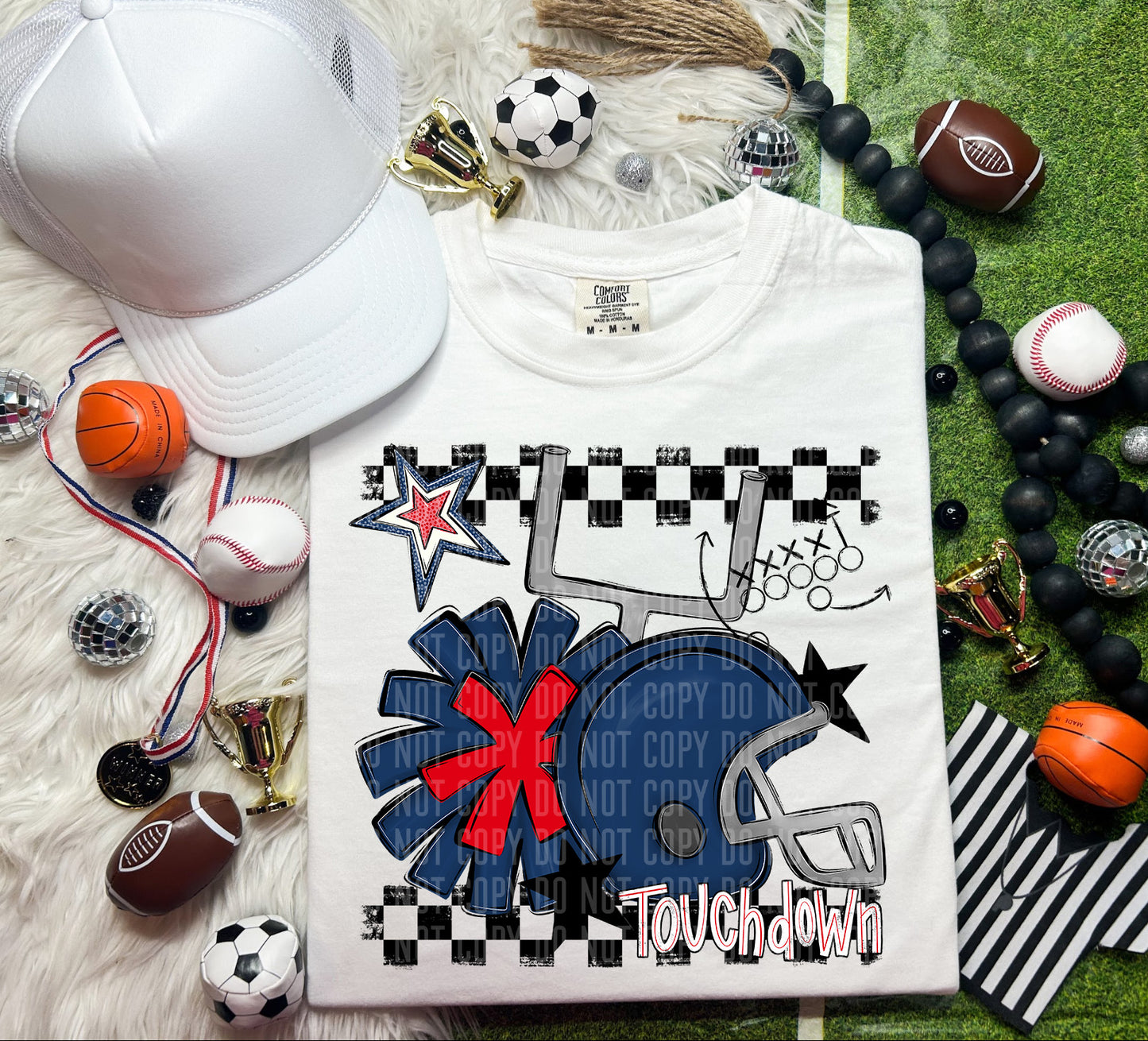 Custom Football Helmet + Pom Mascots - Digital Download 300DPI PNG FILE