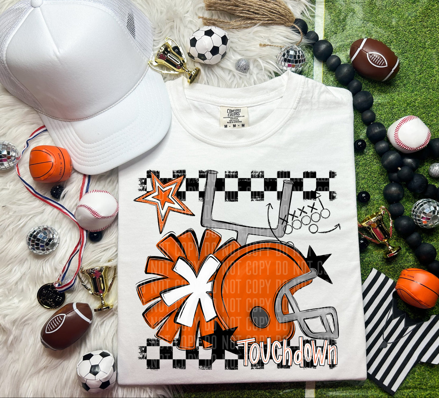 Custom Football Helmet + Pom Mascots - Digital Download 300DPI PNG FILE