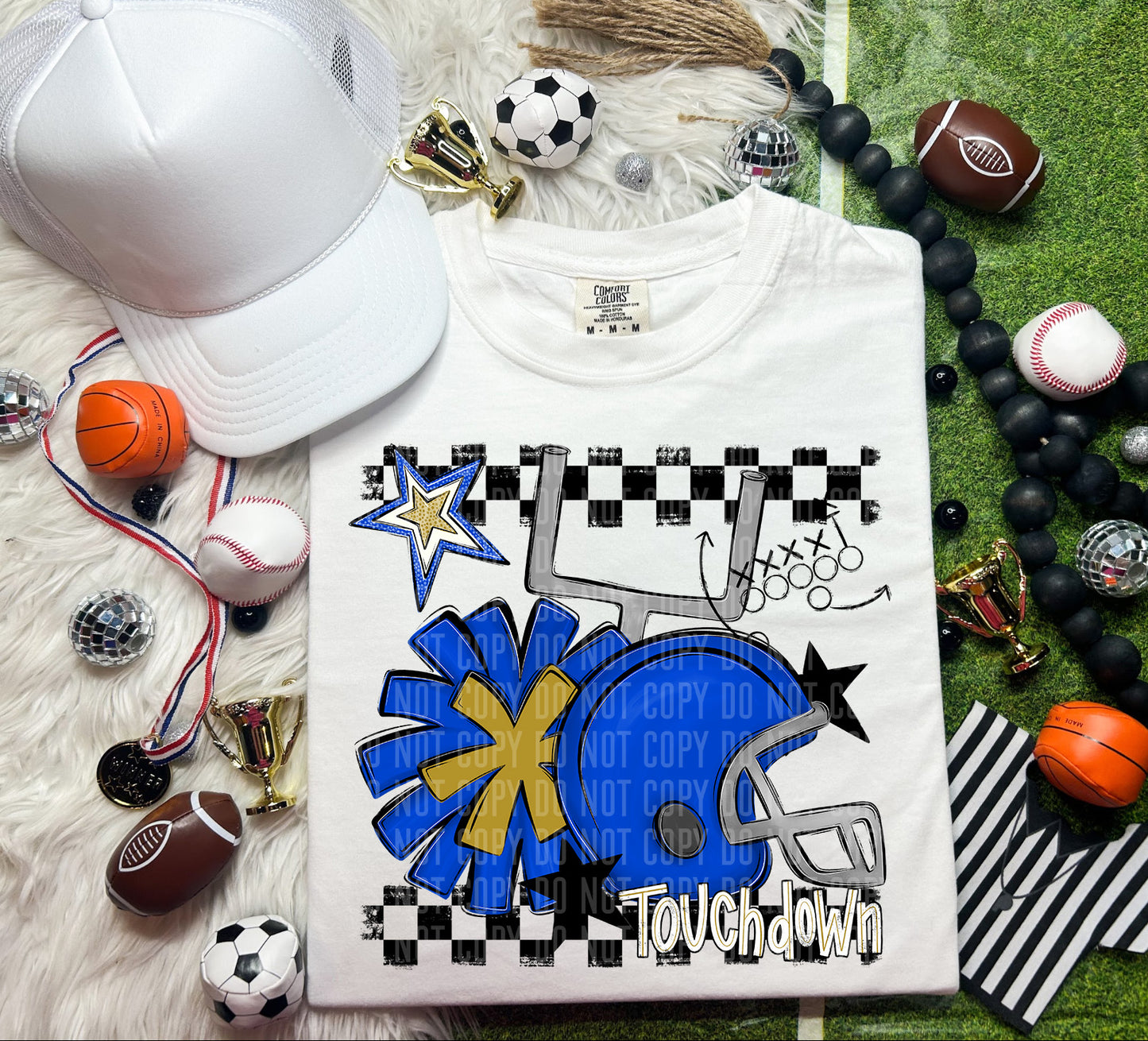 Custom Football Helmet + Pom Mascots - Digital Download 300DPI PNG FILE