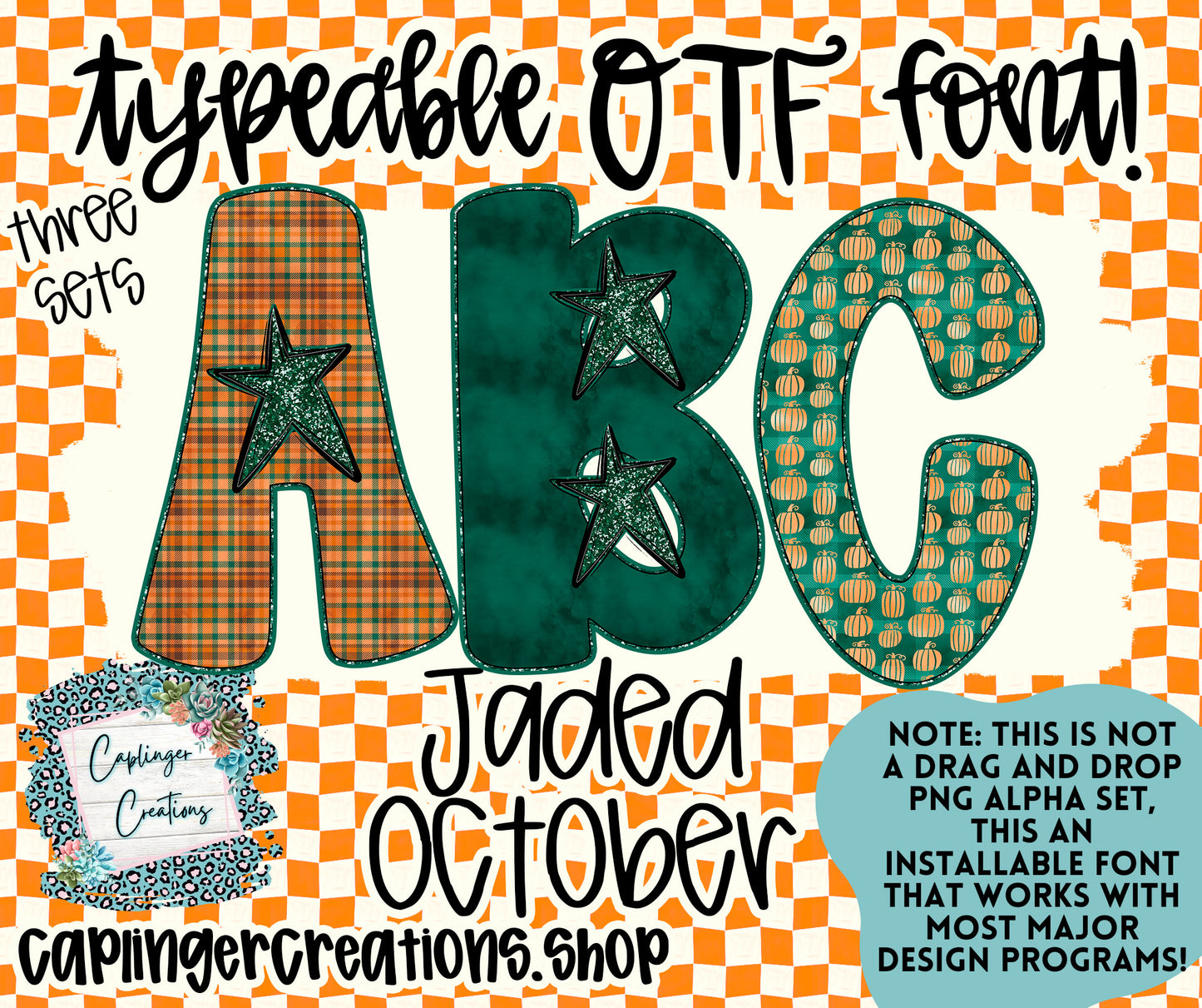Jaded October - TYPEABLE OTF FONT + PNGS - Digital download