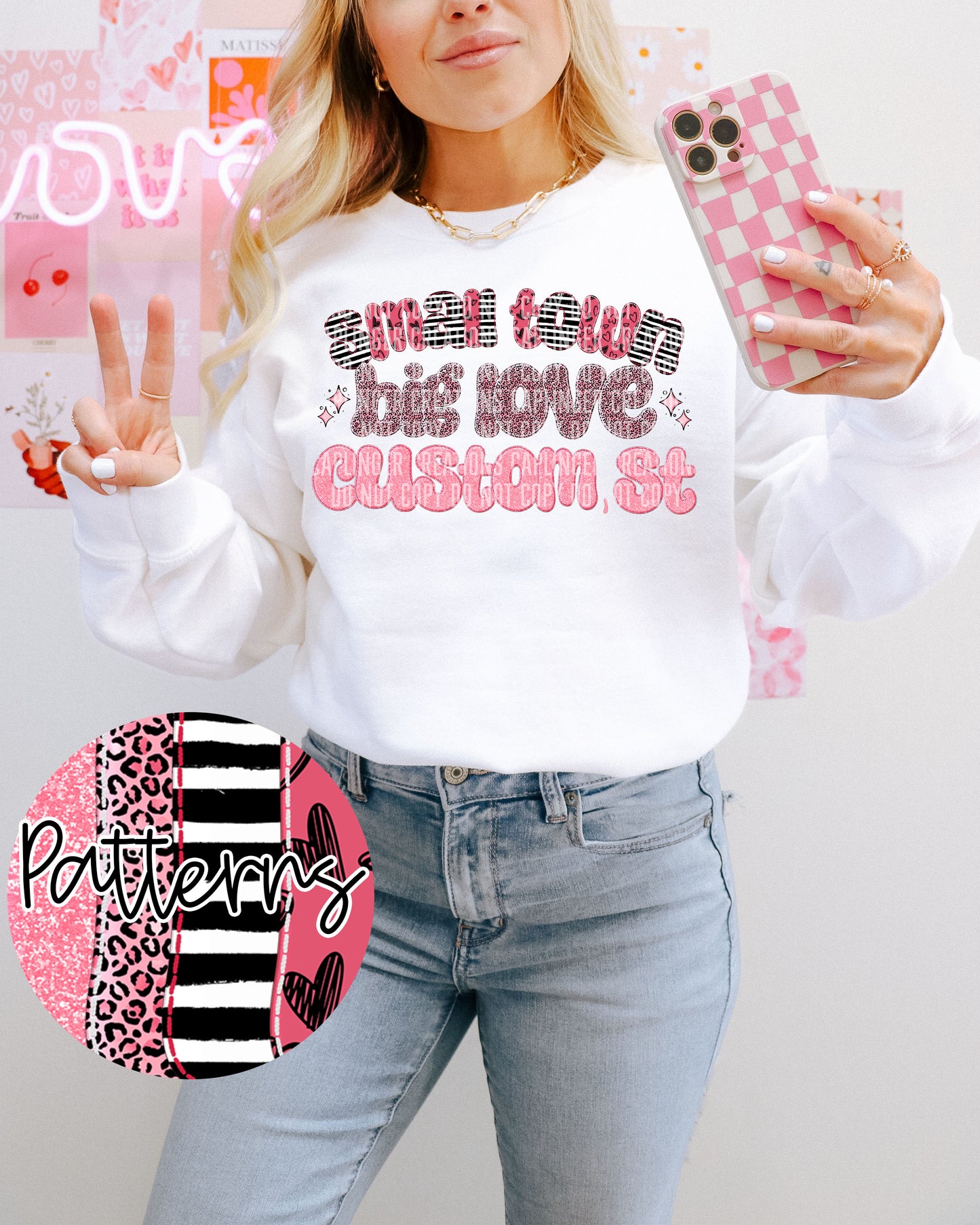 CUSTOM - Small Town Big Love - City, State Digital Download 300DPI PNG FILE