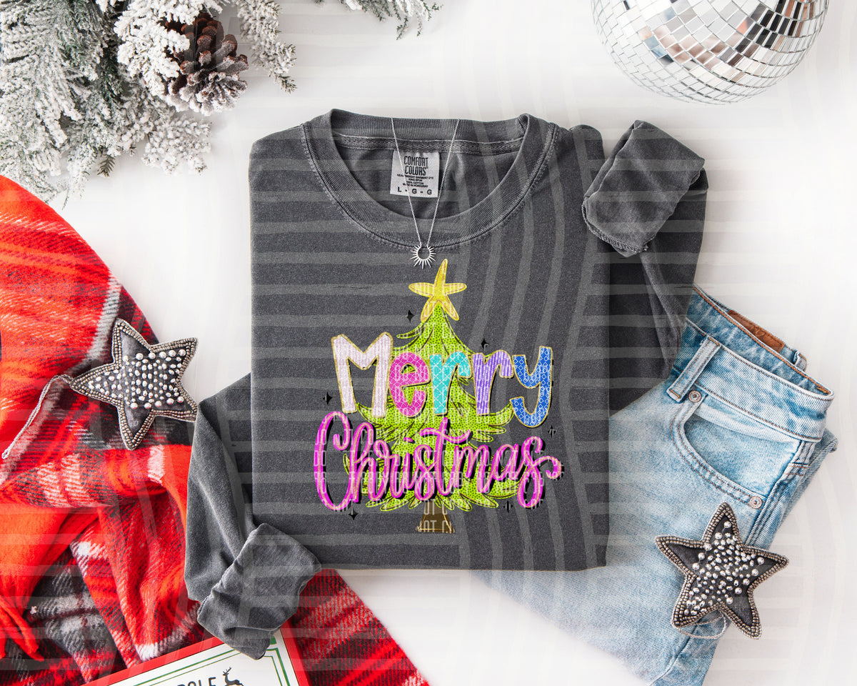 Merry Christmas Tree (Bright) - 300 DPI digital download