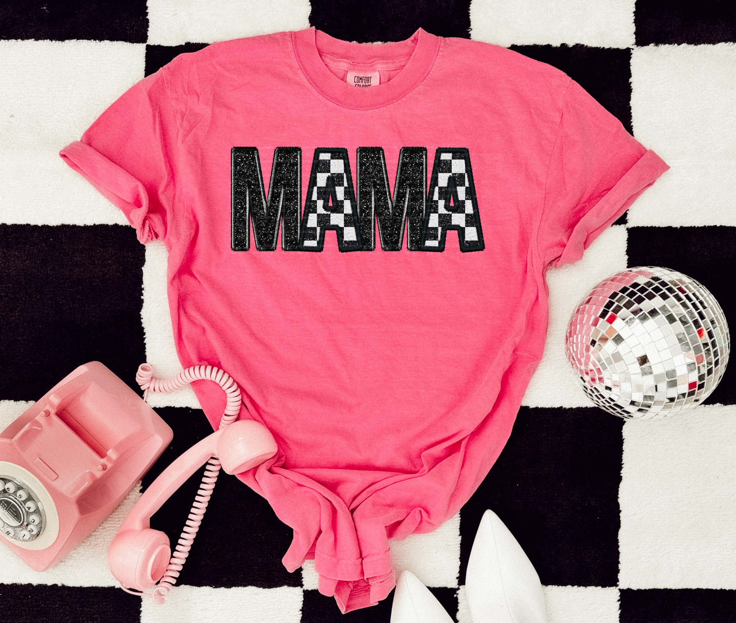 Black and Checkered MAMA - Digital download 300DPI PNG FILE