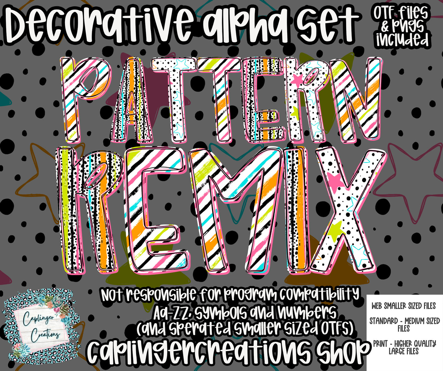 Pattern Remix- OTF & Drag and Drop PNGS- commercial use included - Digital download