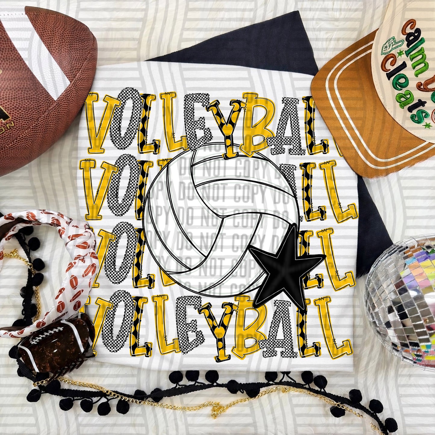 Quad Stacked VOLLEYBALL color 2609-0011 - Color Dropdown Digital Download 300 DPI PNG FILE