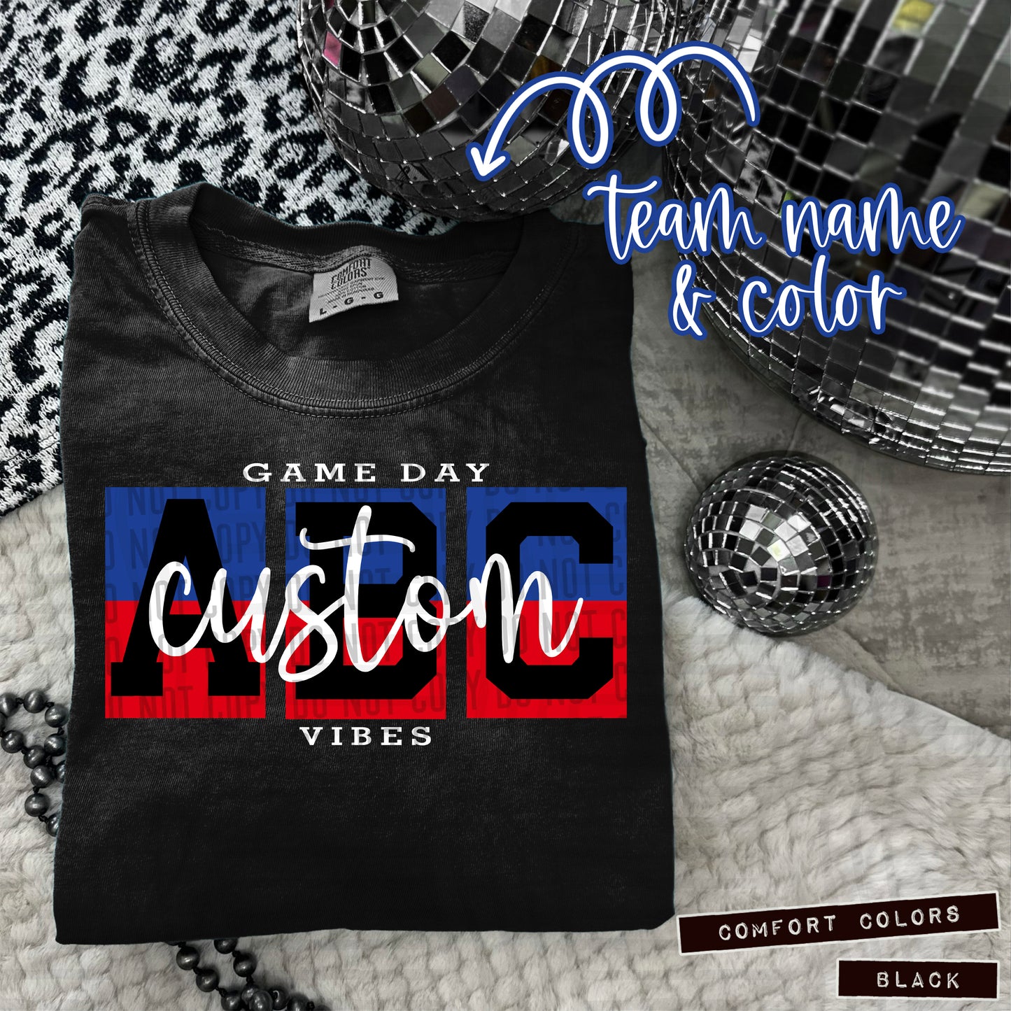 CUSTOM 3 letter Game Day vibes - Digital download 300DPI PNG FILE
