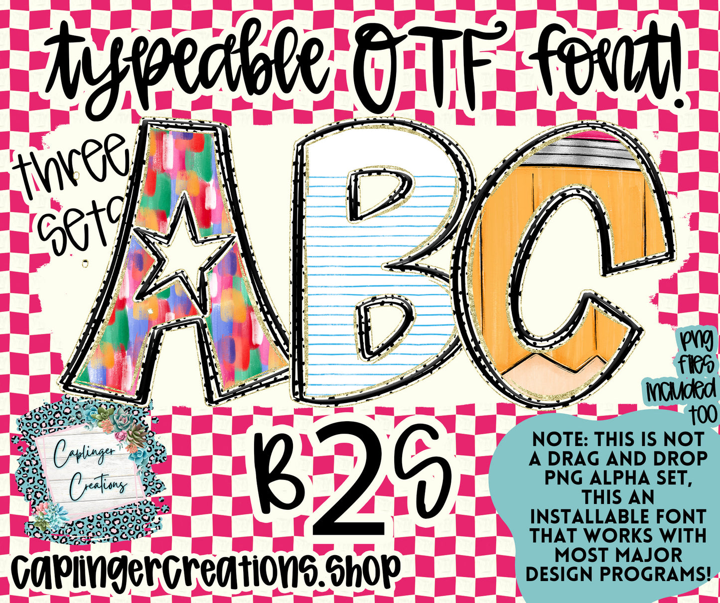 B2S - TYPEABLE OTF FONT + PNGS - Digital download