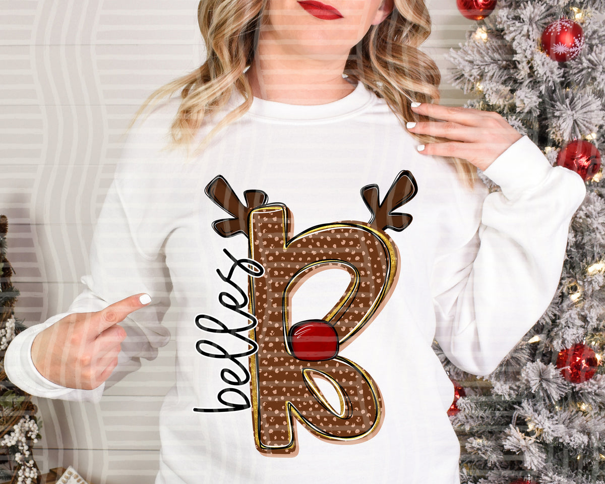 Deer Initials 2610-0011 - Custom + DROPDOWN - 300 DPI digital download
