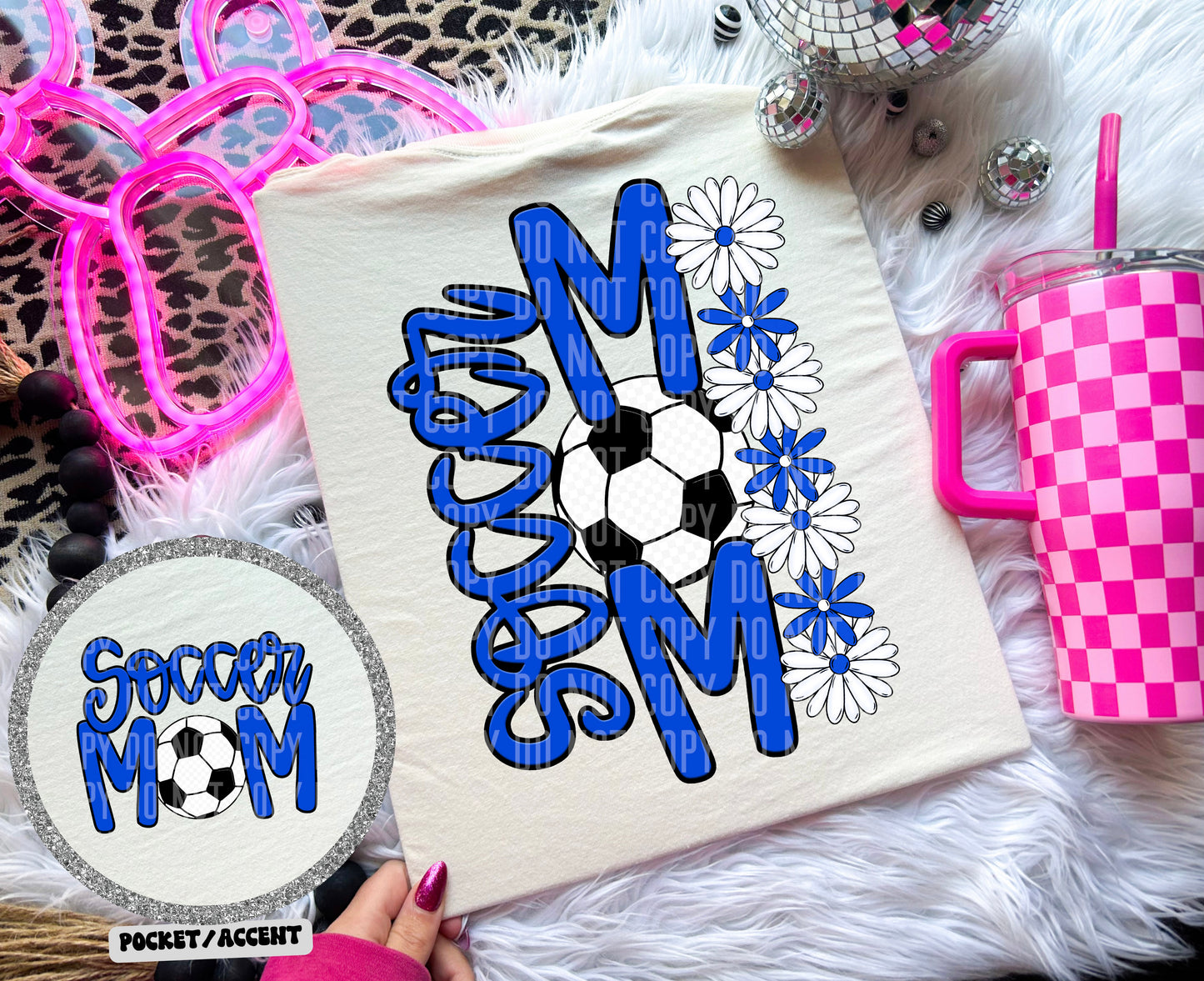 SOCCER MOM w/back & pocket - Color Dropdown Digital Download 300DPI PNG FILE