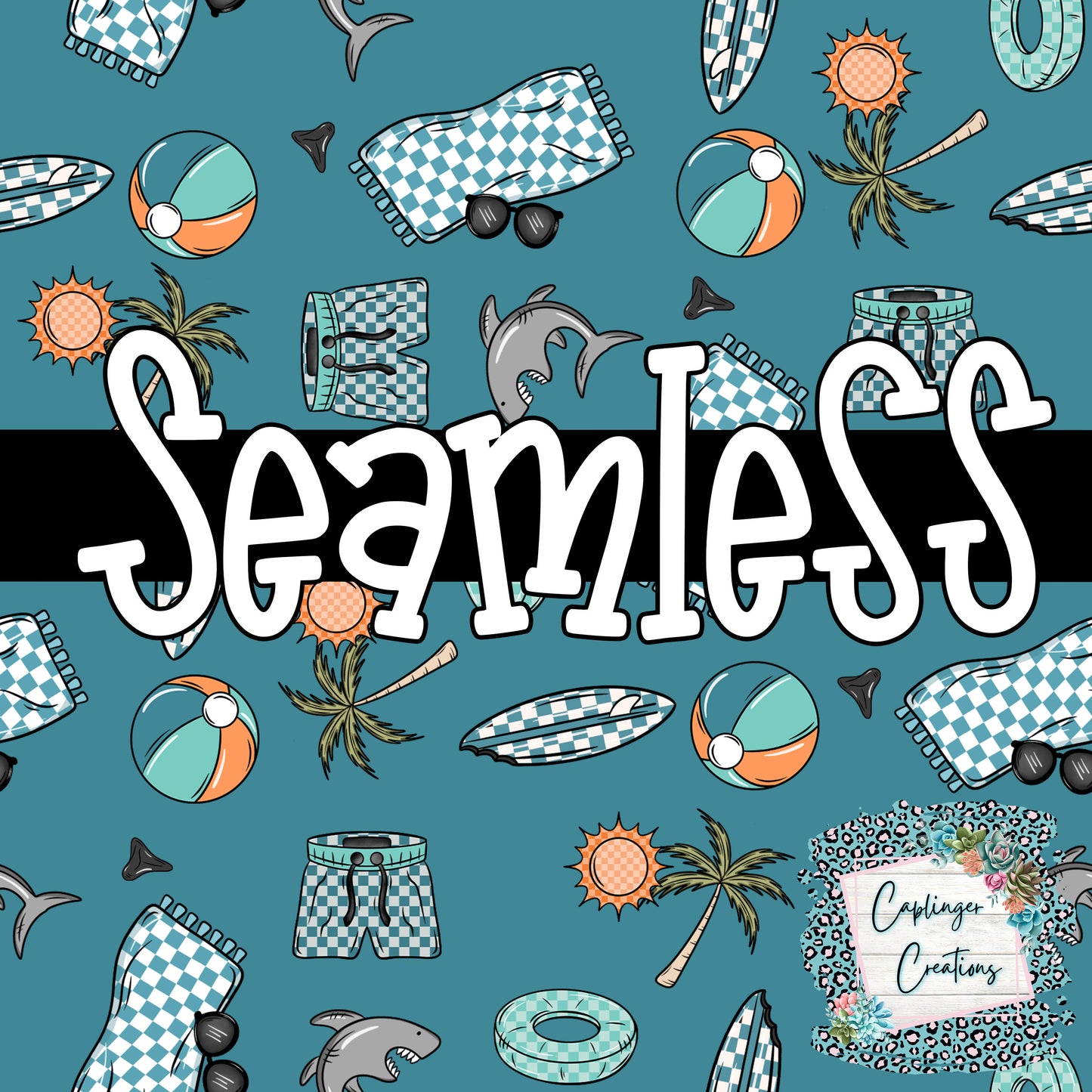 Digital Paper SEAMLESS - BOY SUMMER - Digital download 300DPI PNG FILE