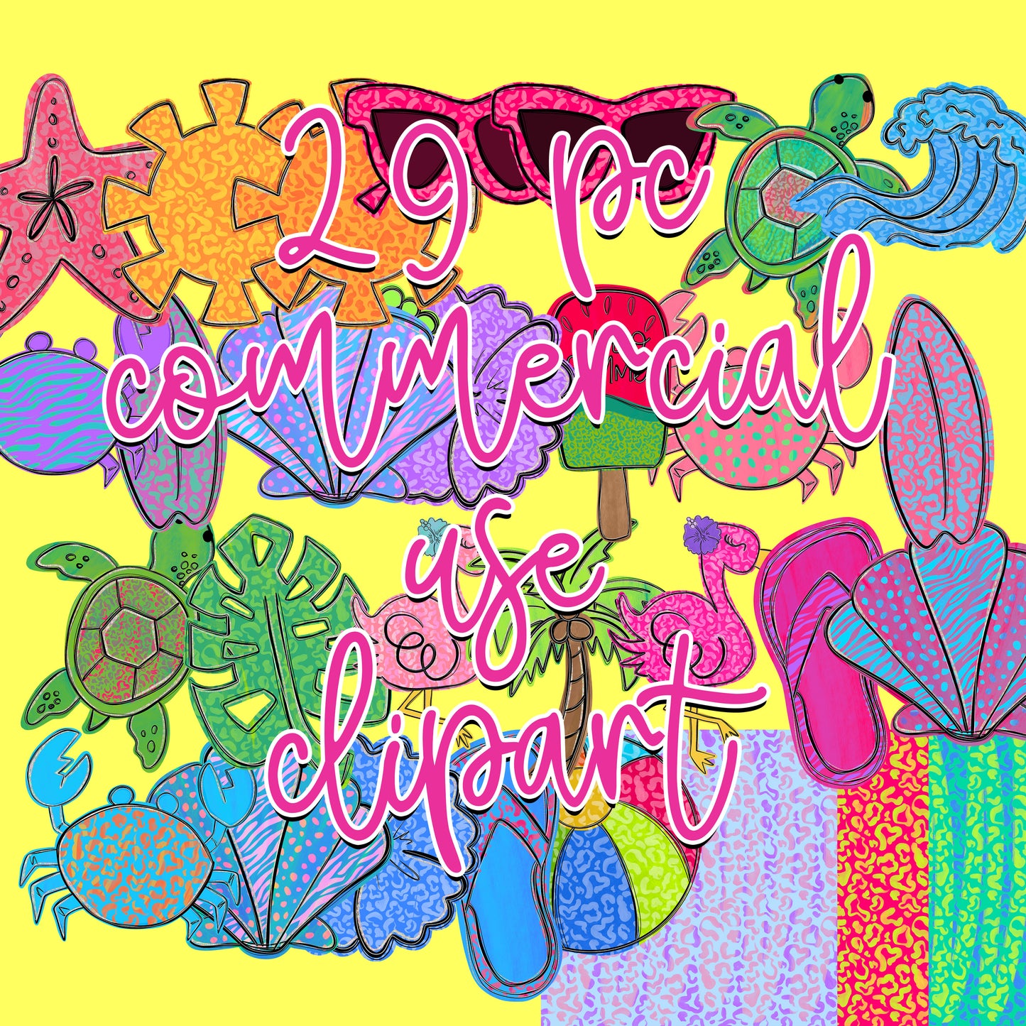 Summer Clipart - Commercial use clipart PNGS - Digital download