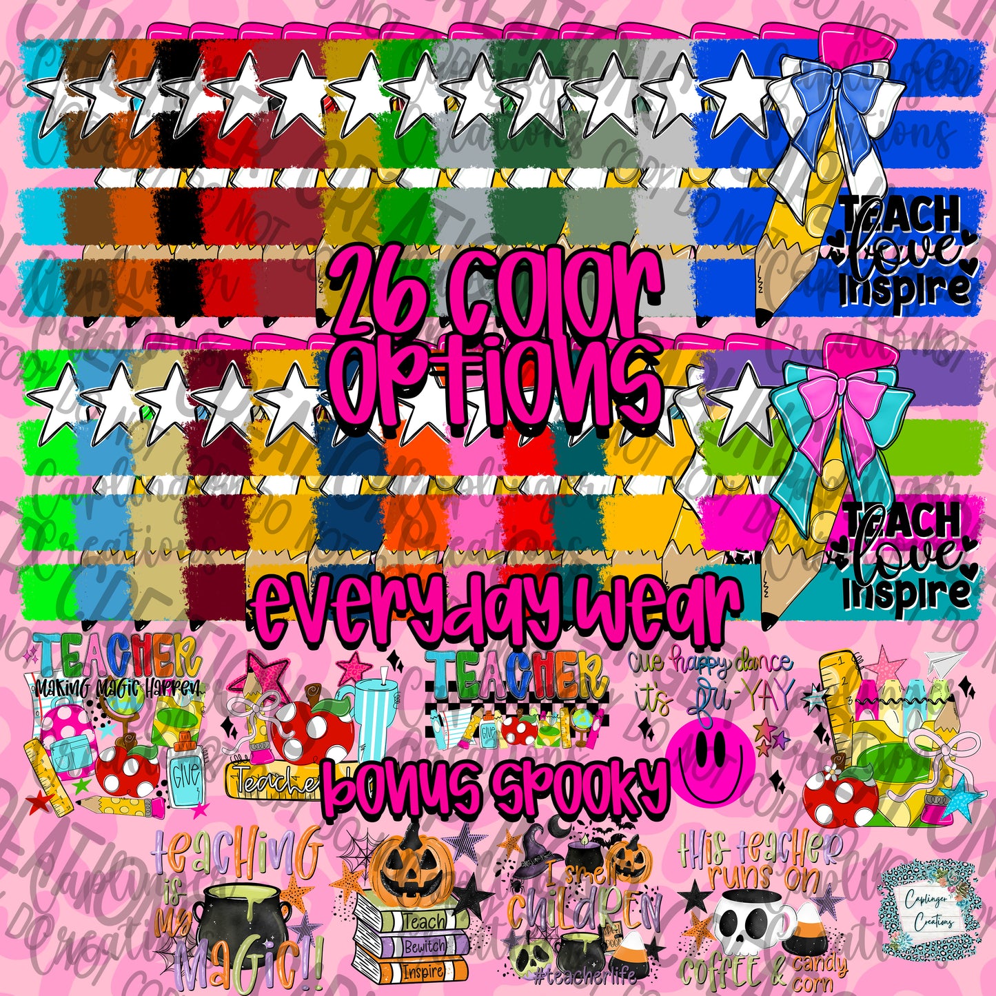 Back 2 School - Collab - Featuring Caplinger Creations - Bless This Mess - Oh Honey Digitals - Southern Comfort - Digital download 300DPI PNG FILE