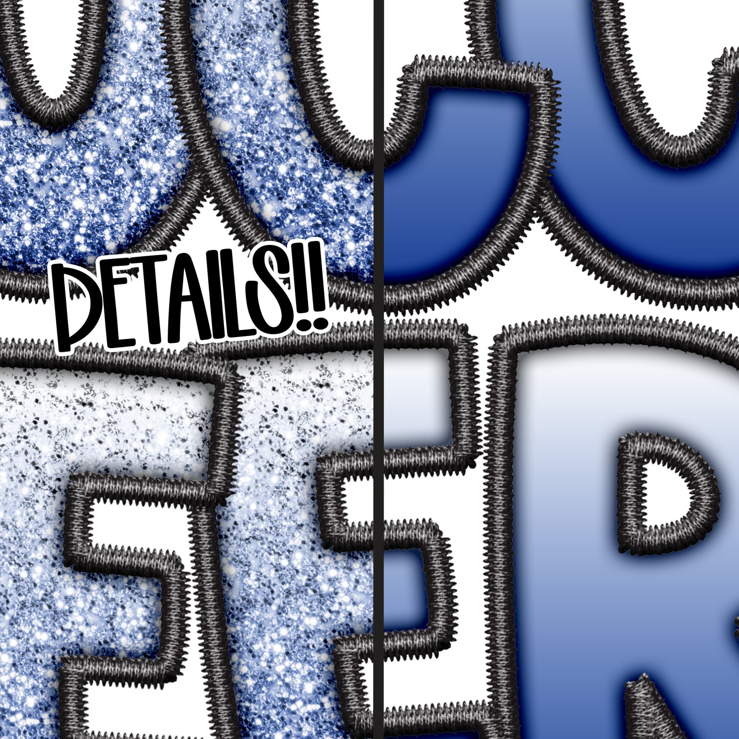 CUSTOM FAUX EMBROIDERY OMBRE - 2 designs - Digital download 300DPI PNG FILE
