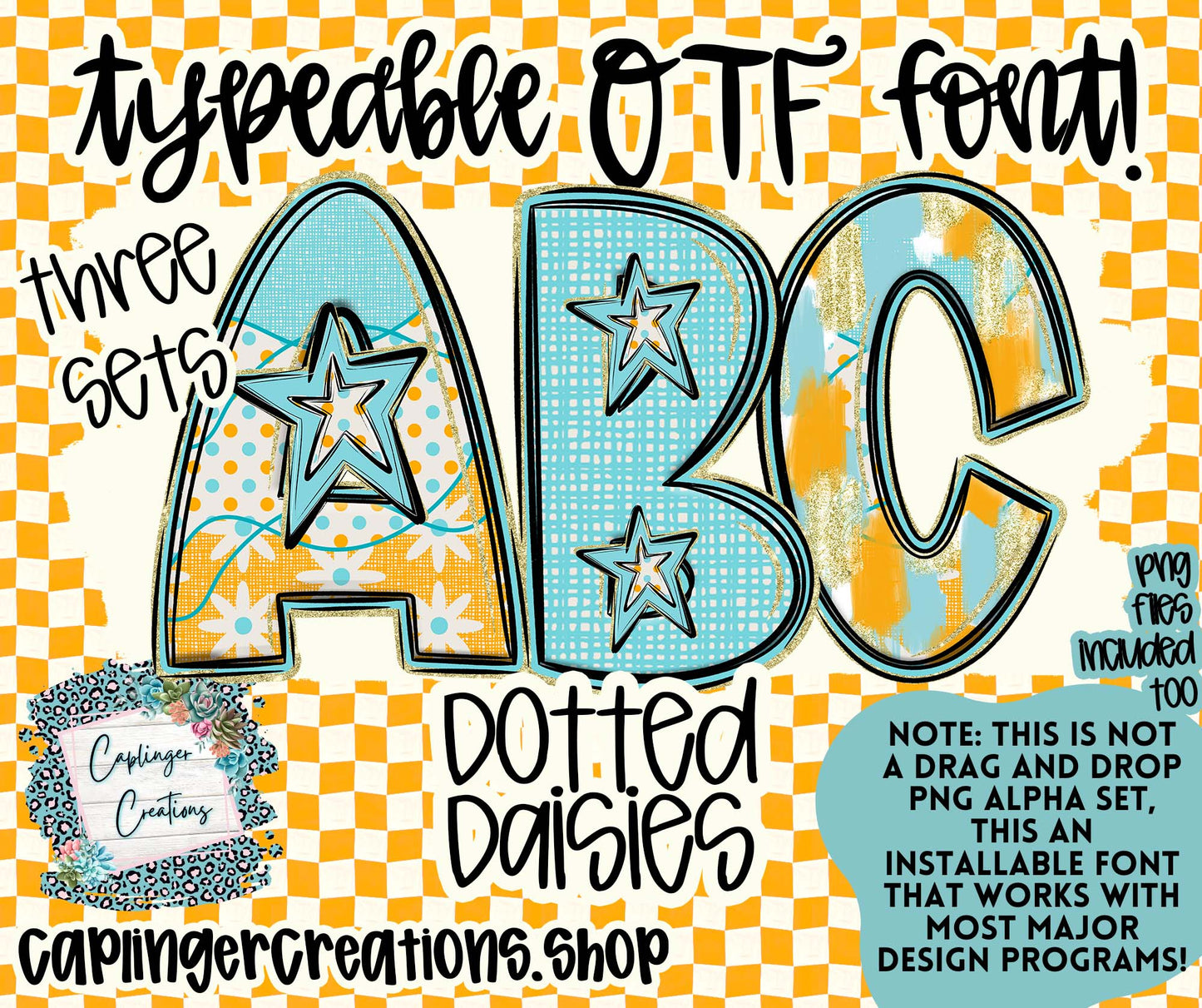 DOTTED DAISIES - TYPEABLE OTF FONT - Digital download
