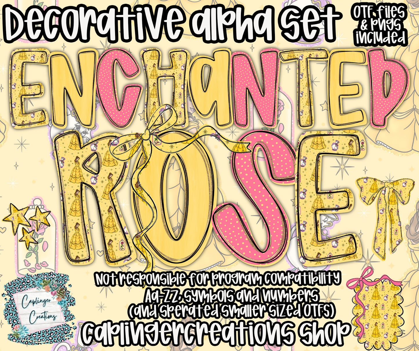 Enchanted Rose - OTF & Drag and Drop PNGS- commercial use included - Digital download