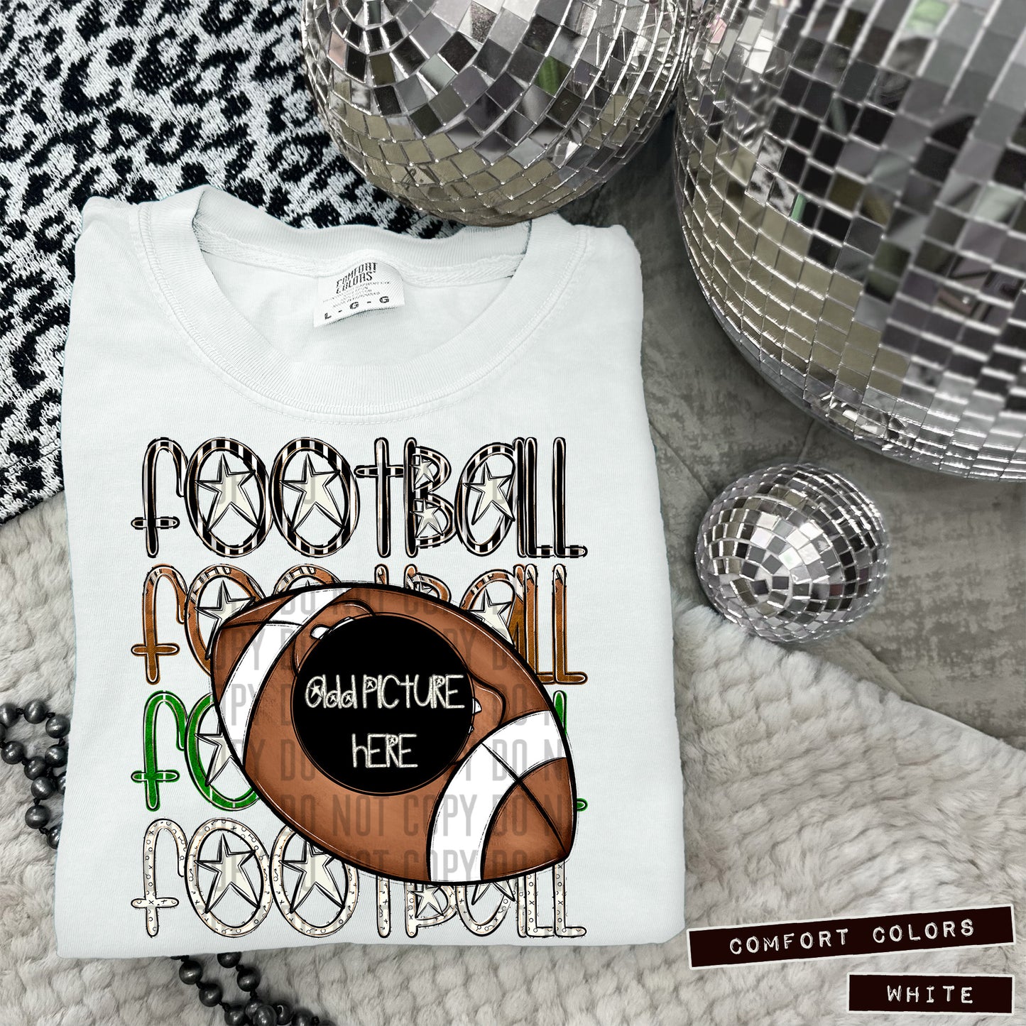 Add A pic Cheer colors + Football - Color Dropdown - Digital Download 300DPI PNG FILE