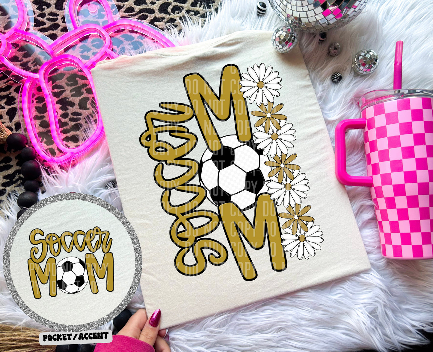 SOCCER MOM w/back & pocket - Color Dropdown Digital Download 300DPI PNG FILE