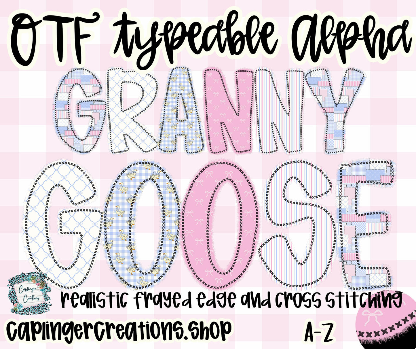 Granny Goose - OTF typeable & Drag and Drop PNGS- commercial use included - Digital download