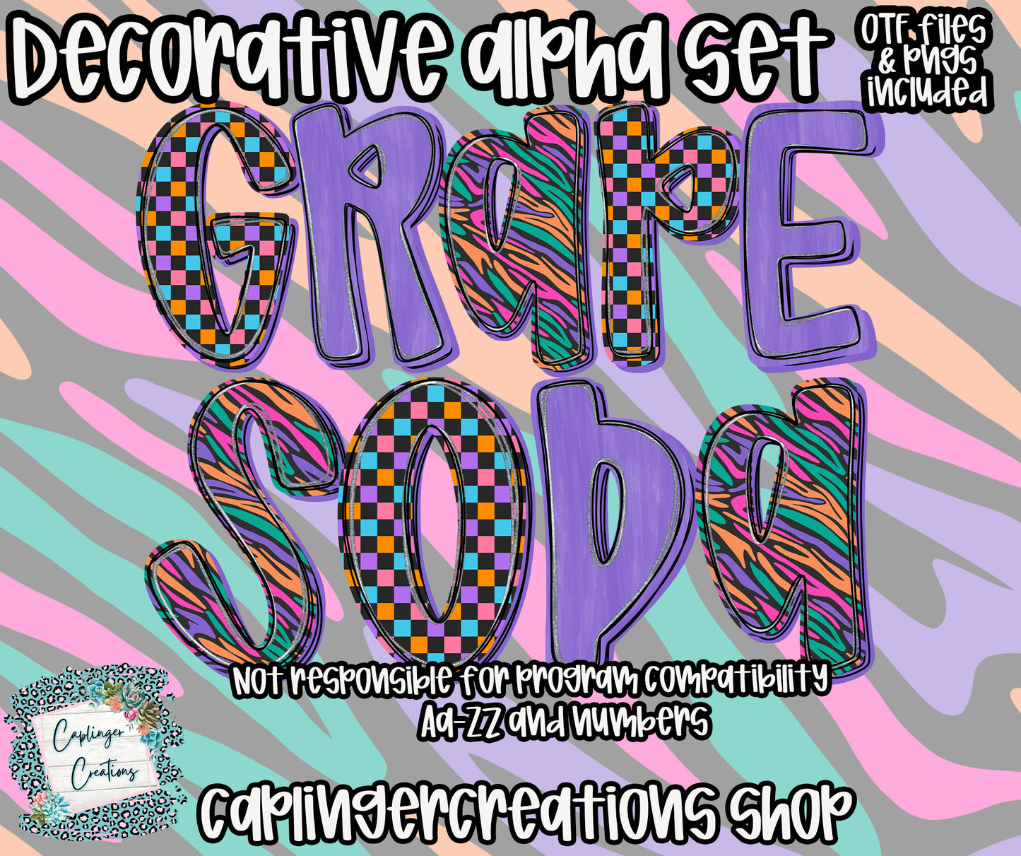 Grape Soda - OTF & Drag and Drop PNGS- commercial use included - Digital download
