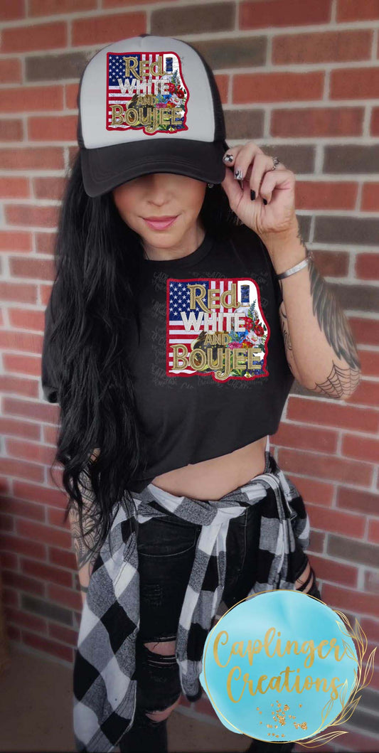 Red, White, Boujee Pocket Or Hat Patch Digital Download 300DPI PNG FILE