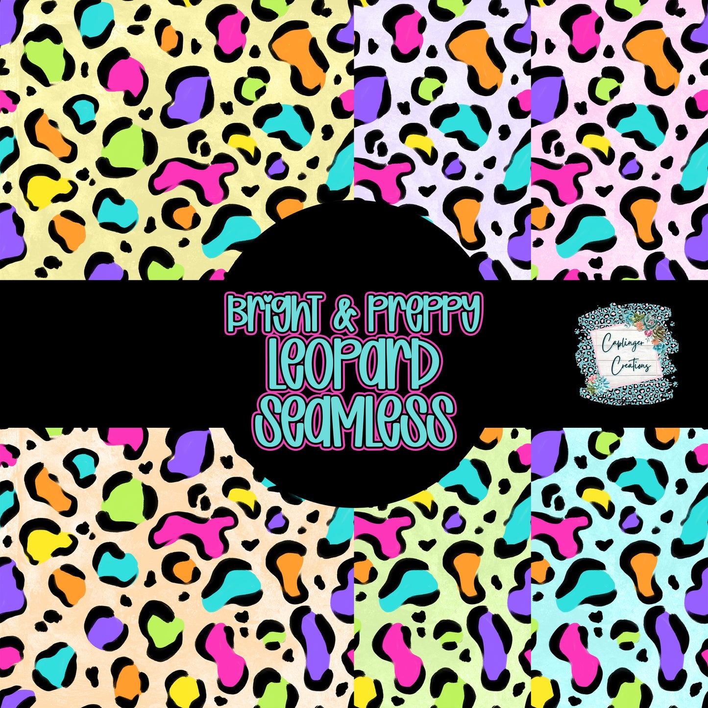 Bright & Preppy Leopard - SEAMLESS - Digital download 300DPI PNG FILE