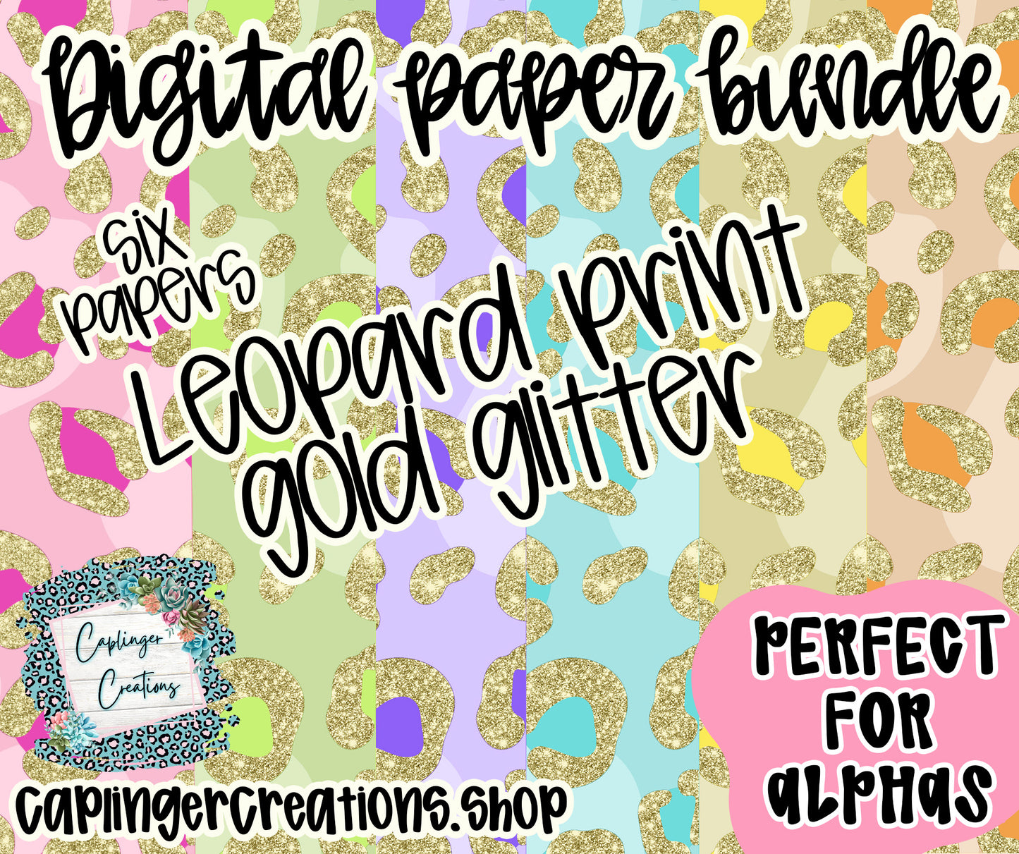 Digital Paper bundle Glitter Bombshell (GOLD) - Digital download 300DPI PNG FILE
